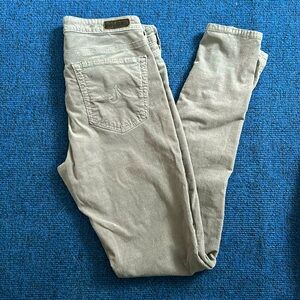 AG Adriano Goldscmeid Grey Corduroy Skinny  Size 30R Wear on Seat Soft!!